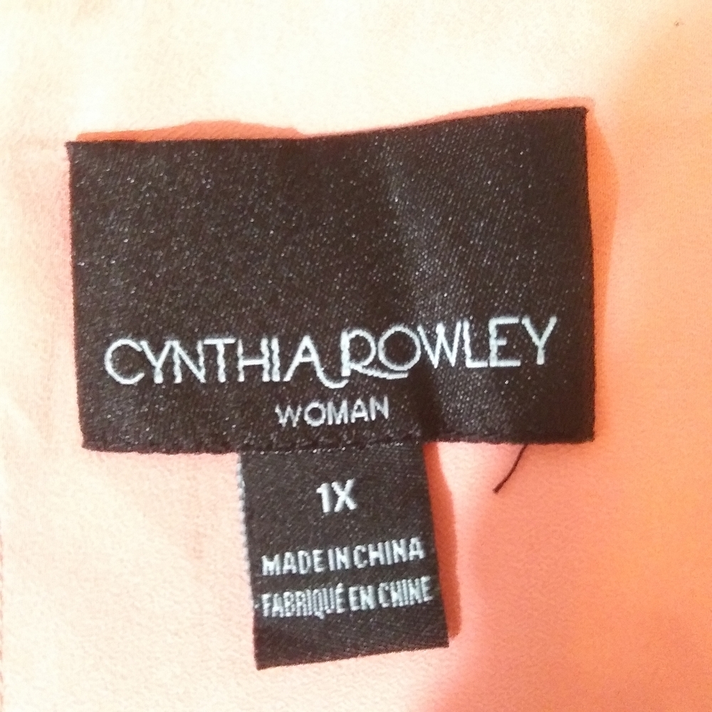 Cynthia Rowley Peach Sleeveless Blouse Top Sz 1X - Picture 4 of 4